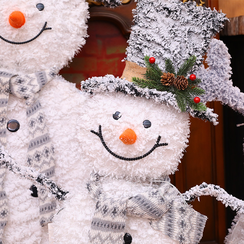 Christmas Decoration Lights Christmas Snowman Elderly Doll Christmas Tree Large Decoration Hotel Show Window Scene Layout