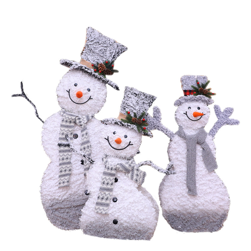 Christmas Decoration Lights Christmas Snowman Elderly Doll Christmas Tree Large Decoration Hotel Show Window Scene Layout