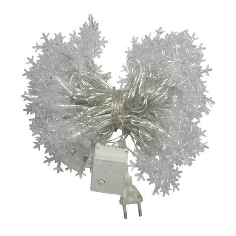 LED Snowflake Christmas Tree Lamp String Christmas Decoration Small Colored Lights Holiday Hanging Light Flashing Light Layout Battery Box Remote Control