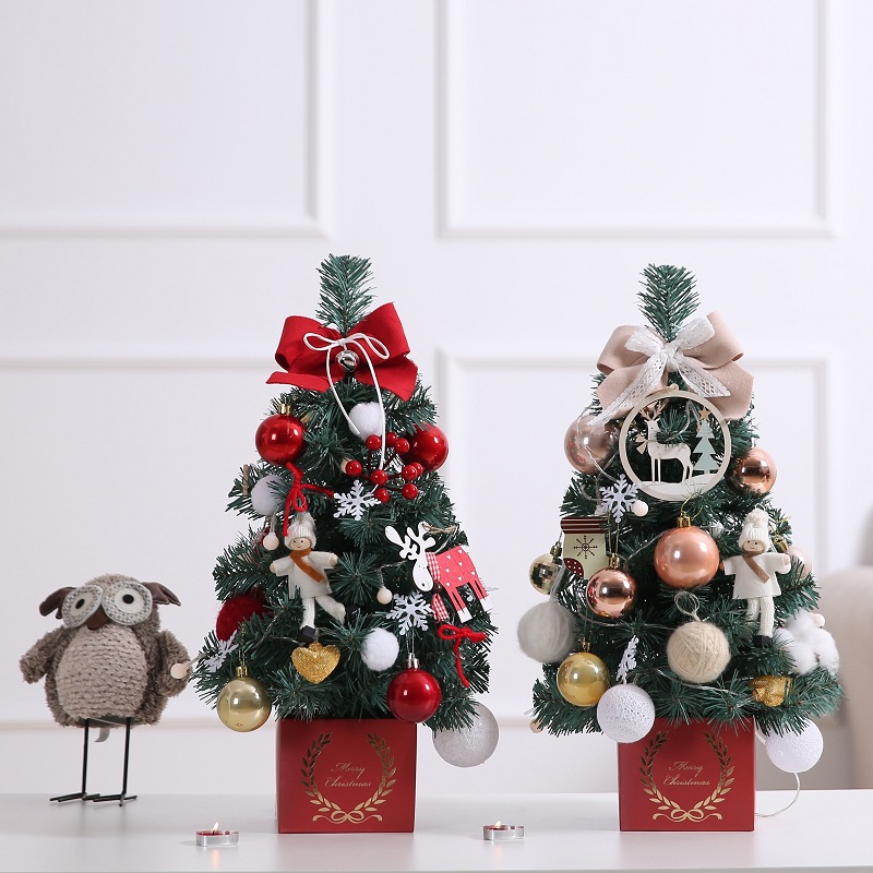 Mini Christmas Tree Set with Lights Desktop Christmas Tree Set 45 Christmas Gift Christmas Decor