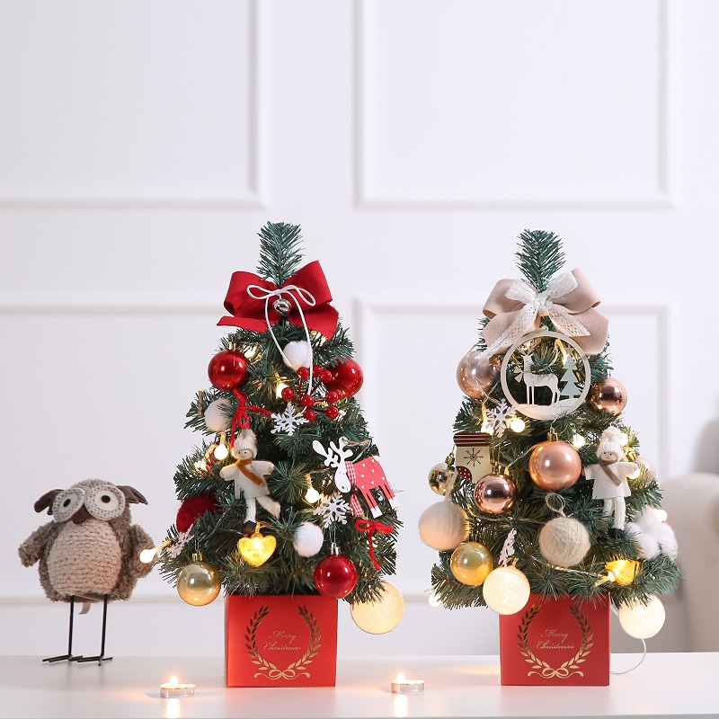 Mini Christmas Tree Set with Lights Desktop Christmas Tree Set 45 Christmas Gift Christmas Decor