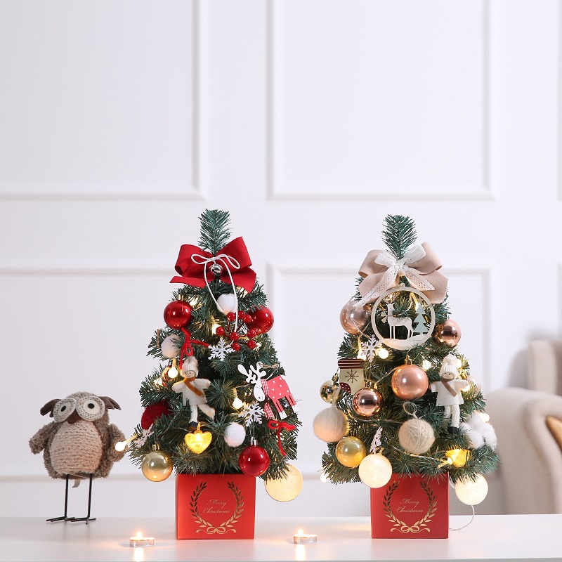 Mini Christmas Tree Set with Lights Desktop Christmas Tree Set 45 Christmas Gift Christmas Decor