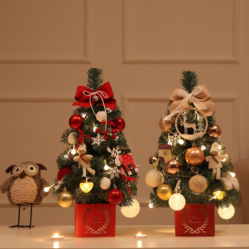 Mini Christmas Tree Set with Lights Desktop Christmas Tree Set 45 Christmas Gift Christmas Decor