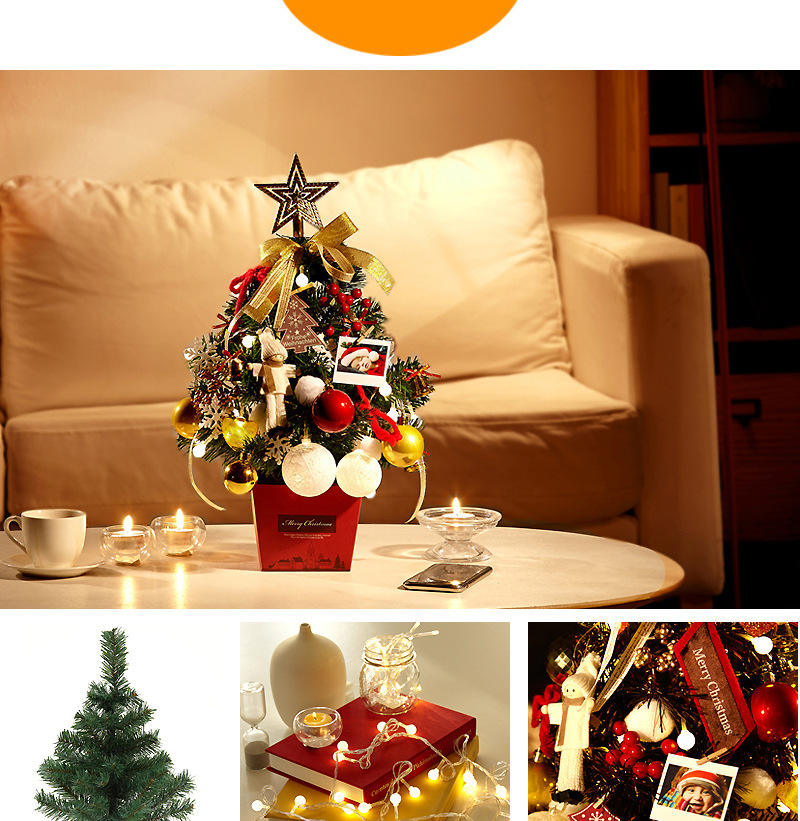 Mini Christmas Tree Set with Lights Desktop Christmas Tree Set 45 Christmas Gift Christmas Decor