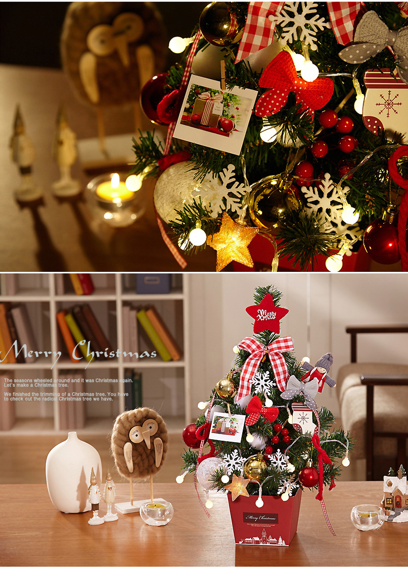 Mini Christmas Tree Set with Lights Desktop Christmas Tree Set 45 Christmas Gift Christmas Decor