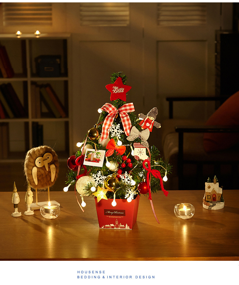 Mini Christmas Tree Set with Lights Desktop Christmas Tree Set 45 Christmas Gift Christmas Decor
