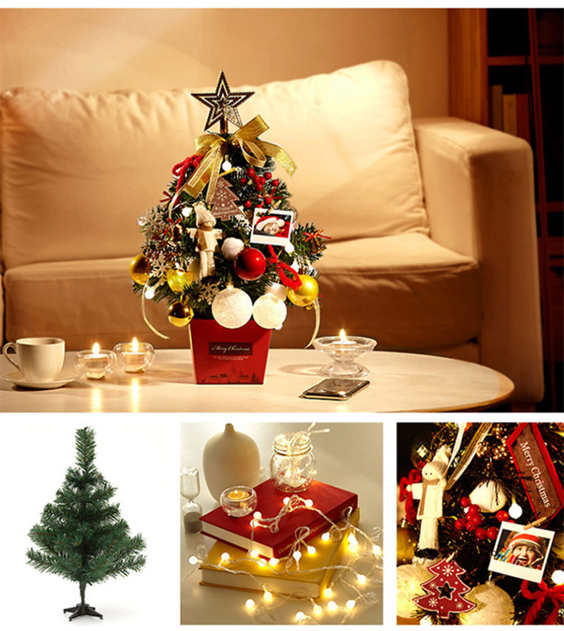 Christmas Decorations Small Desktop Decorative Tree 45cm Colored Lights Luminous Tree Small Christmas Tree DIY Christmas Gift