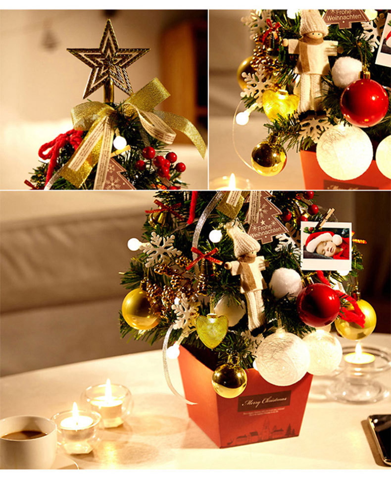 Christmas Decorations Small Desktop Decorative Tree 45cm Colored Lights Luminous Tree Small Christmas Tree DIY Christmas Gift