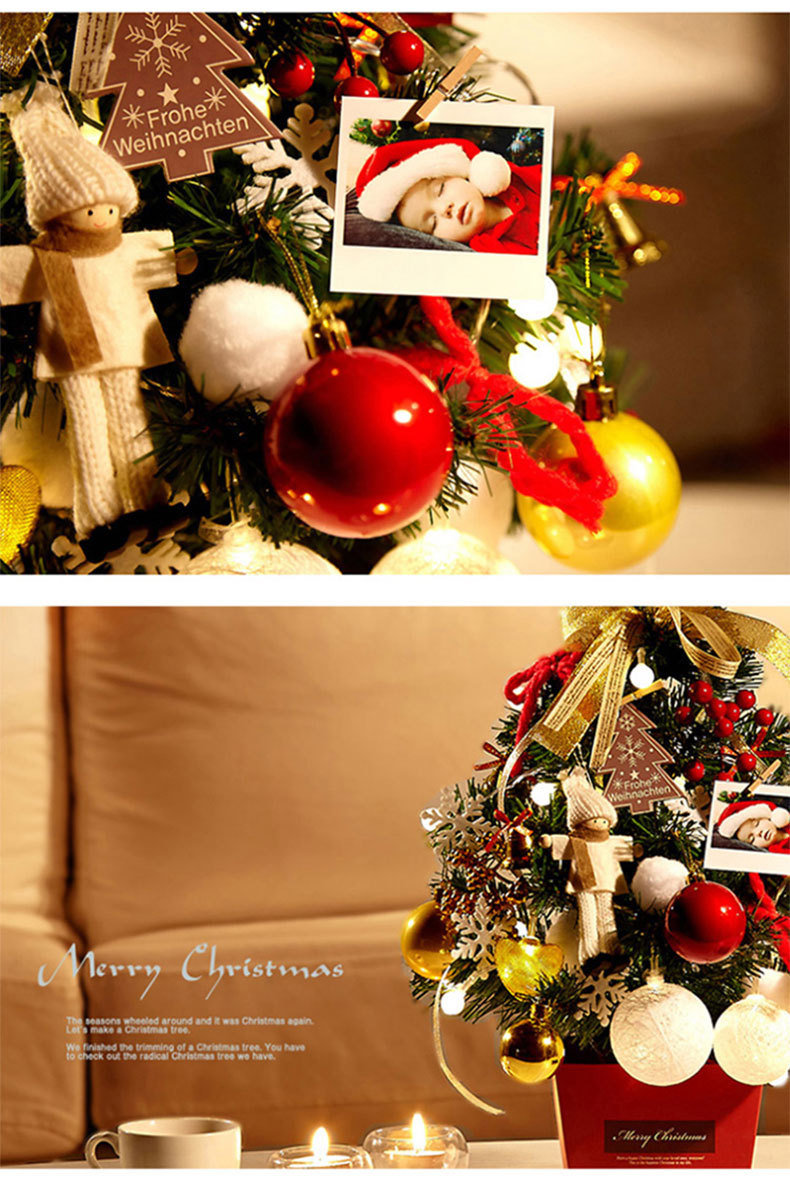 Christmas Decorations Small Desktop Decorative Tree 45cm Colored Lights Luminous Tree Small Christmas Tree DIY Christmas Gift