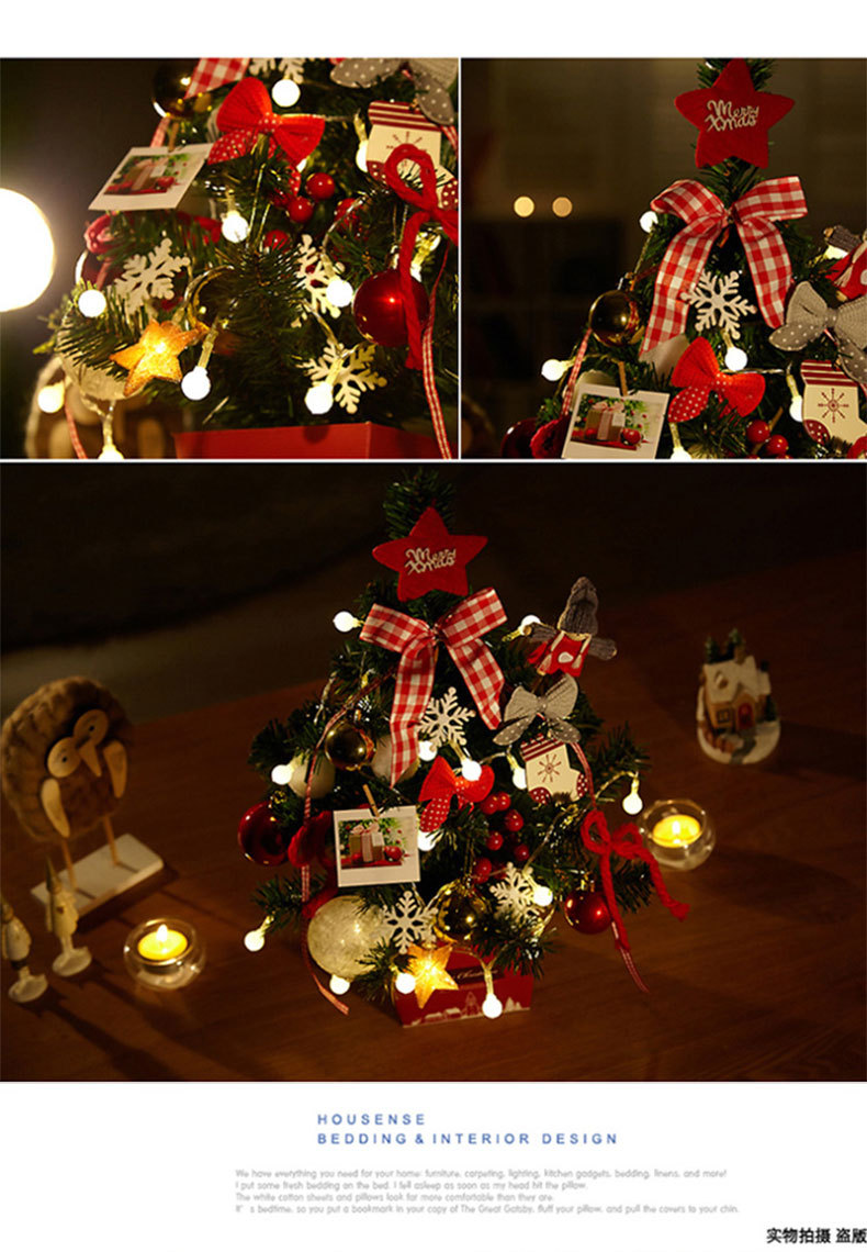 Christmas Decorations Small Desktop Decorative Tree 45cm Colored Lights Luminous Tree Small Christmas Tree DIY Christmas Gift