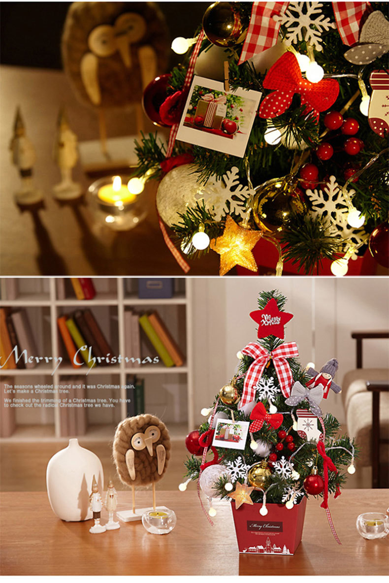 Christmas Decorations Small Desktop Decorative Tree 45cm Colored Lights Luminous Tree Small Christmas Tree DIY Christmas Gift