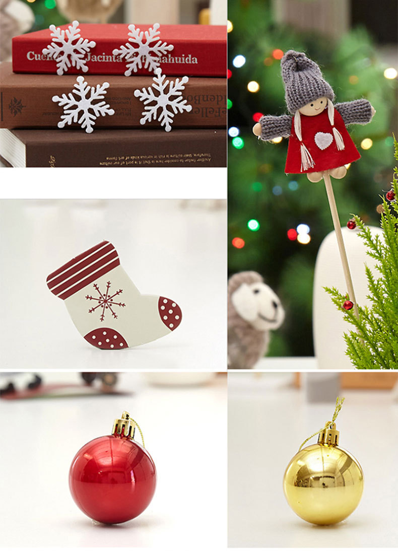 Christmas Decorations Small Desktop Decorative Tree 45cm Colored Lights Luminous Tree Small Christmas Tree DIY Christmas Gift