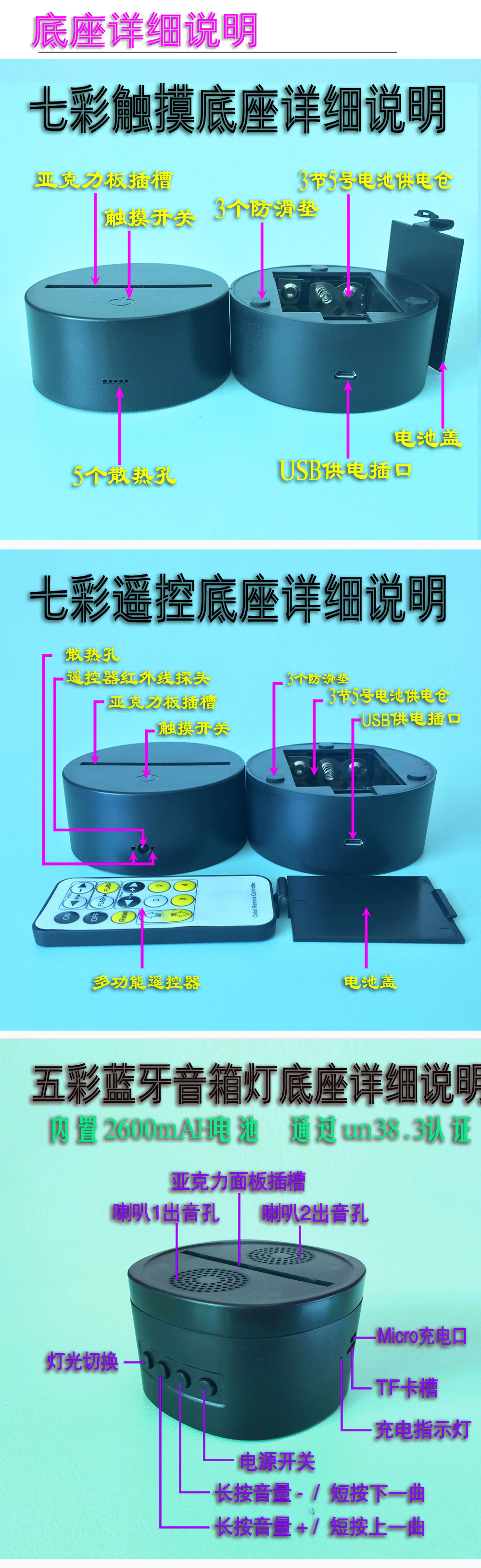 E-commerce new Christmas tree 3D lights, colorful remote touch controlled led lamp creative products, gift night light E-commerce new Christmas tree 3D lights, colorful remote touch controlled led lamp creative products, gift night light