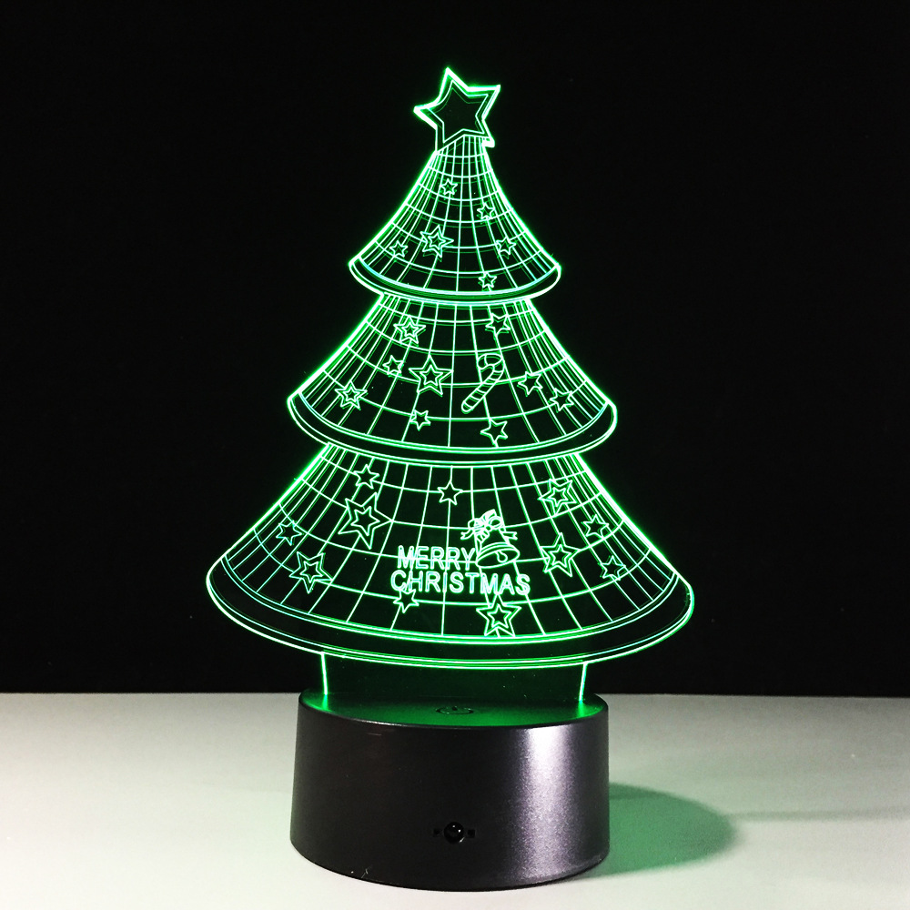 E-commerce new Christmas tree 3D lights, colorful remote touch controlled led lamp creative products, gift night light E-commerce new Christmas tree 3D lights, colorful remote touch controlled led lamp creative products, gift night light