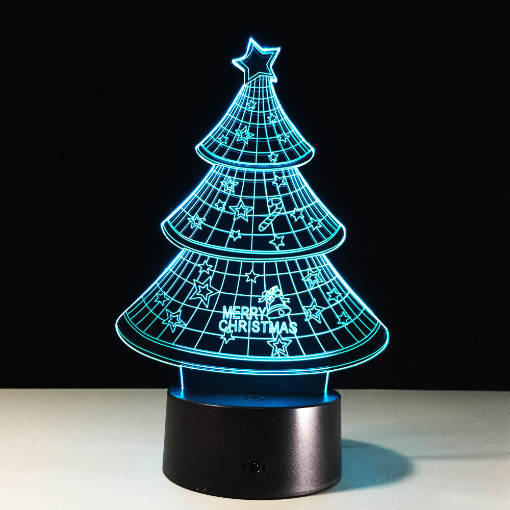 E-commerce new Christmas tree 3D lights, colorful remote touch controlled led lamp creative products, gift night light E-commerce new Christmas tree 3D lights, colorful remote touch controlled led lamp creative products, gift night light