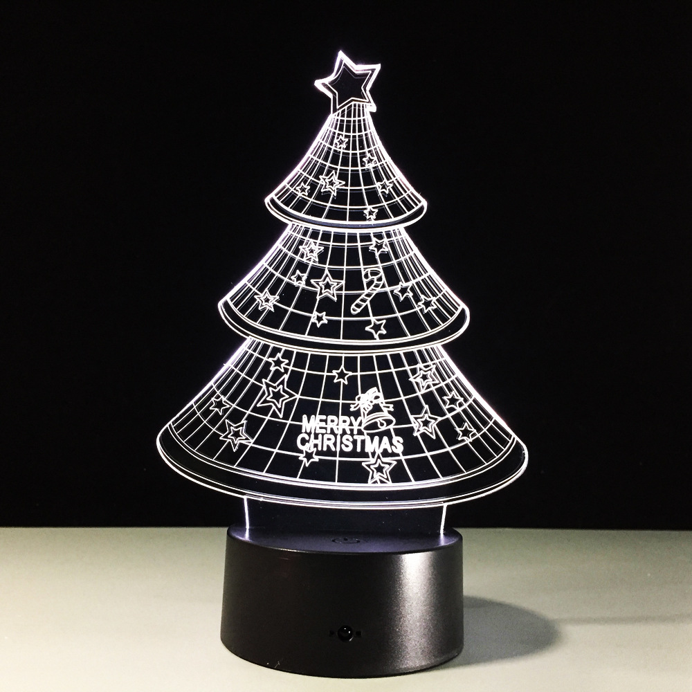 E-commerce new Christmas tree 3D lights, colorful remote touch controlled led lamp creative products, gift night light E-commerce new Christmas tree 3D lights, colorful remote touch controlled led lamp creative products, gift night light