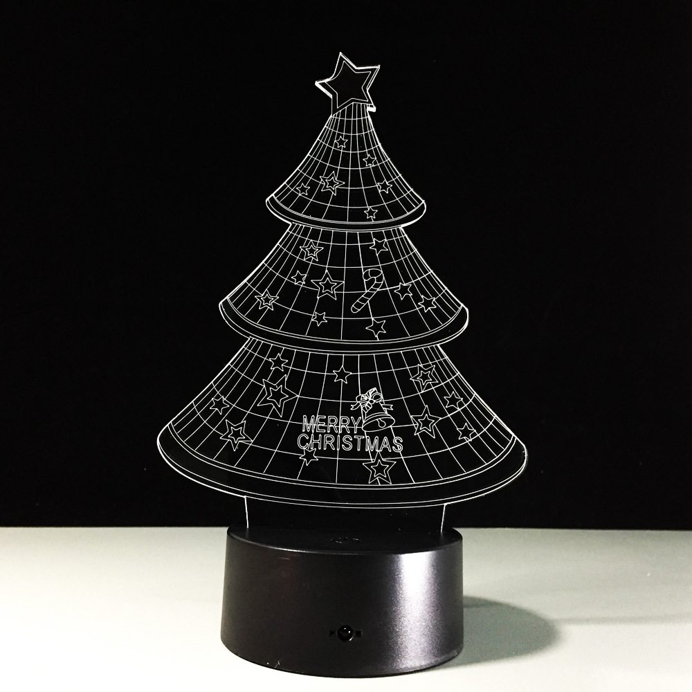 E-commerce new Christmas tree 3D lights, colorful remote touch controlled led lamp creative products, gift night light E-commerce new Christmas tree 3D lights, colorful remote touch controlled led lamp creative products, gift night light