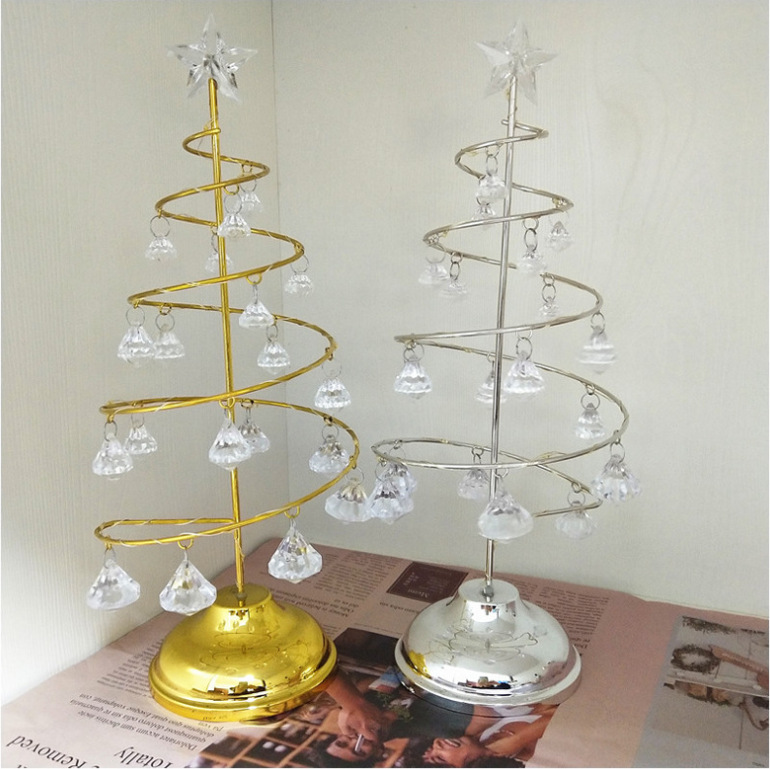LED Christmas Tree Lights Luminous Crystal Lamp Christmas Holiday Ornaments Decorative Lights Internet-Famous Room Christmas Small Colored Lights