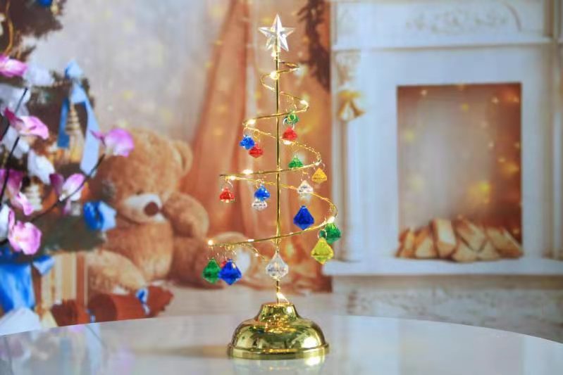 LED Christmas Tree Lights Luminous Crystal Lamp Christmas Holiday Ornaments Decorative Lights Internet-Famous Room Christmas Small Colored Lights