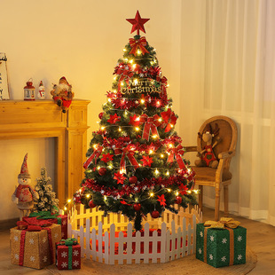 Christmas Mini Christmas Tree Desktop with Lights 50cm Golden Red Package Christmas Tree Tree