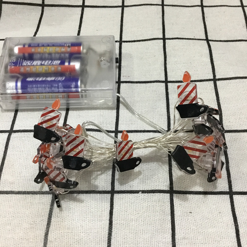 Christmas Decoration Deer Snowman Five-Pointed Star Snowflake Small Crutches Christmas Tree Small Gift Box Fasteners Copper Wire Lighting Chain Colored Lights