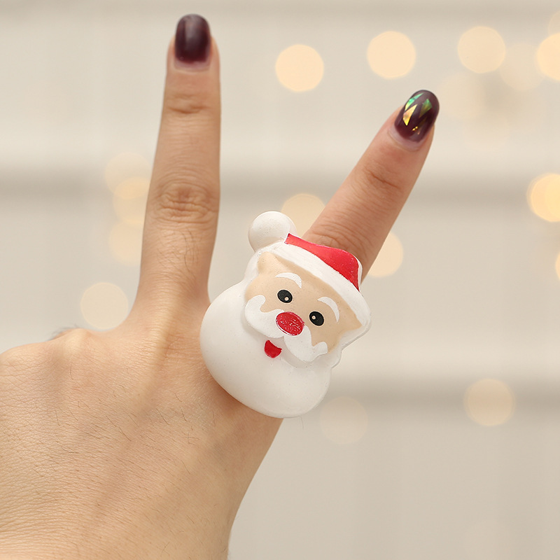 Christmas Small Gift Gift Dance Party Finger Lights Luminous Toy Old Snowflake Christmas Tree Snowman Ring
