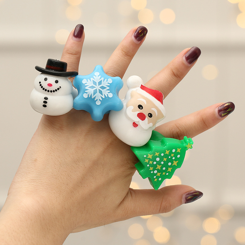 Christmas Small Gift Gift Dance Party Finger Lights Luminous Toy Old Snowflake Christmas Tree Snowman Ring Christmas Small Gift Gift Dance Party Finger Lights Luminous Toy Old Snowflake Christmas Tree Snowman Ring