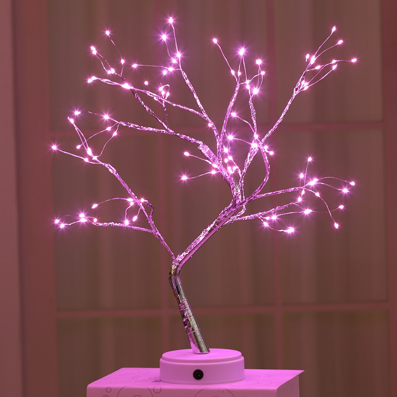 Factory Direct Sales Amazon Christmas Hot Color Lights Led Firefly Tree Lights Starry Birthday Gift Small Night Lamp