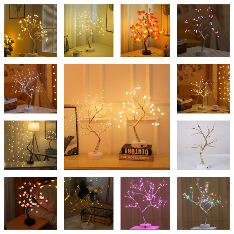 Factory Direct Sales Amazon Christmas Hot Color Lights Led Firefly Tree Lights Starry Birthday Gift Small Night Lamp Factory Direct Sales Amazon Christmas Hot Color Lights Led Firefly Tree Lights Starry Birthday Gift Small Night Lamp