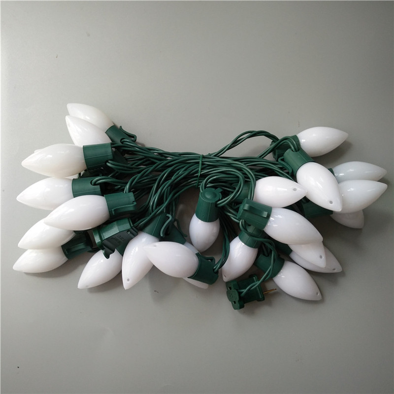 UL certified 25 lights LEDC9 ceramic face warm white color Christmas lights Festive decorations Christmas tree lights UL certified 25 lights LEDC9 ceramic face warm white color Christmas lights Festive decorations Christmas tree lights