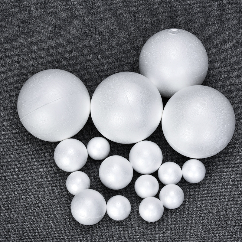 Foam Ball Expandable Polystyrene Solid Ball Christmas Ball White Solid Ball Handmade DIY Hollow EPS Ball Wedding Celebration Decoration