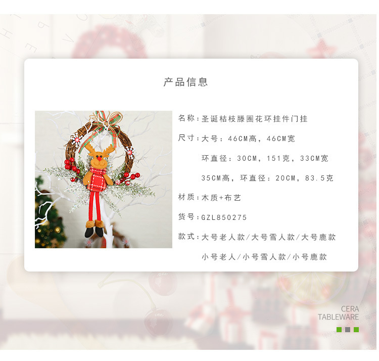  Hot Sale Holiday Decorations Shopping Mall Hotel 30cm Christmas Small Wreath Pendant Wholesale Christmas ball