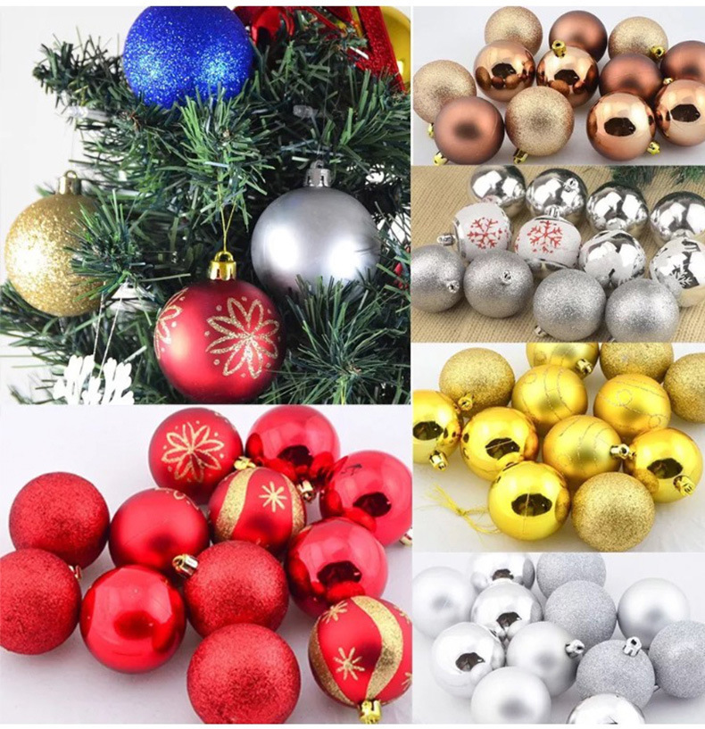 Christmas Ball  Plastic Rose Red Christmas Tree Electroplated Ball 3cm Electroplated Ball Christmas Ball 8cm