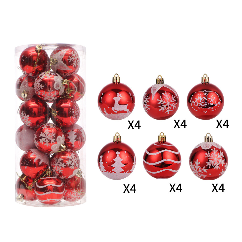Cross-Border Amazon Christmas Ball 24 6cm Barrel Balls Christmas Tree Decorations Christmas Christmas ball