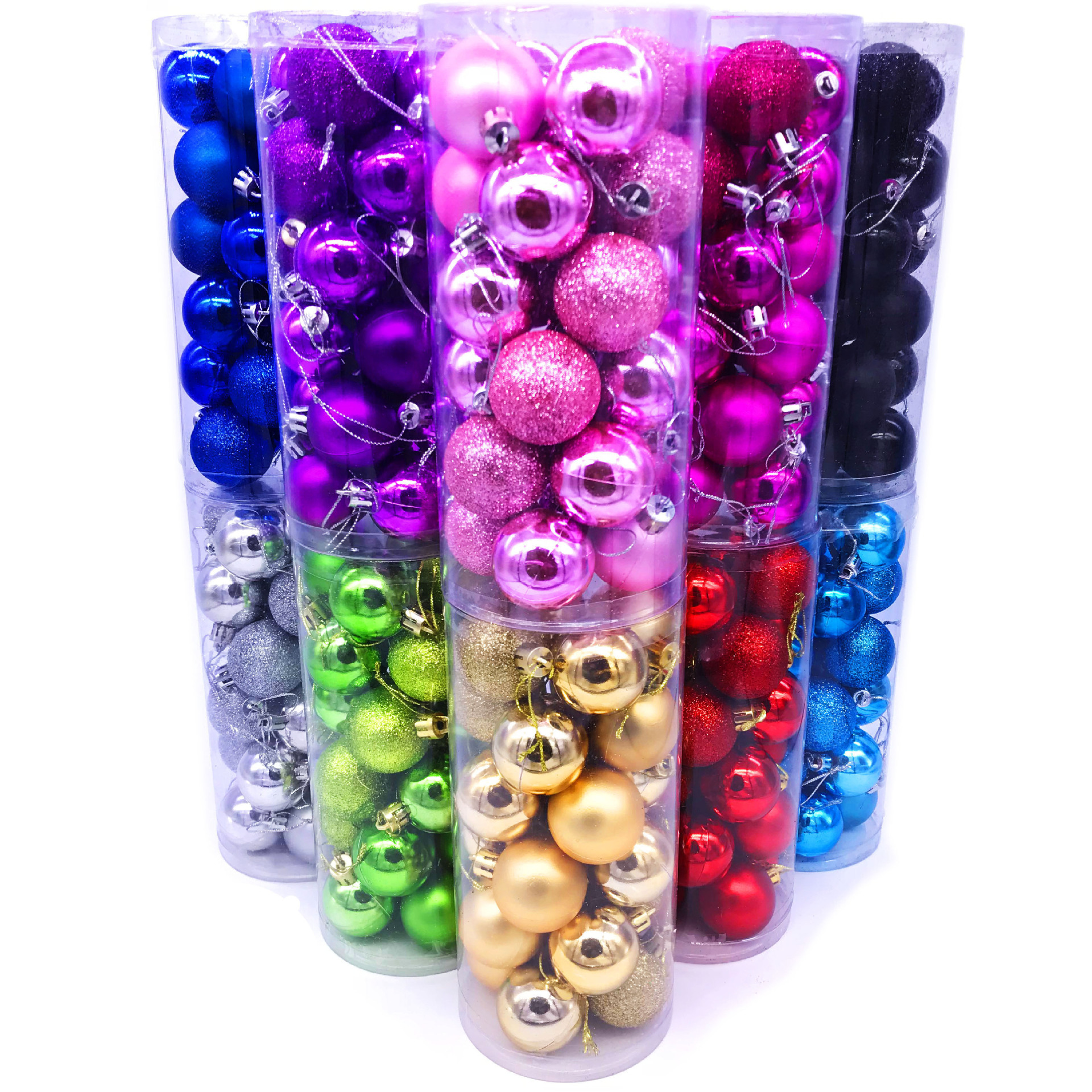 Christmas Ball Matte Ball Decoration Ball Pink Ball 3cm4cm6cm8cm Christmas Electroplated Ball 24 PCs Pendant
