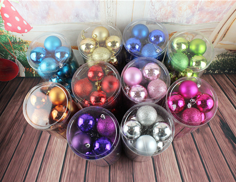 Christmas Ball 24 4cm6cm8cm Bucket Colored Ball Plastic Bright Electroplated Ball Christmas Tree Pendant Wholesale