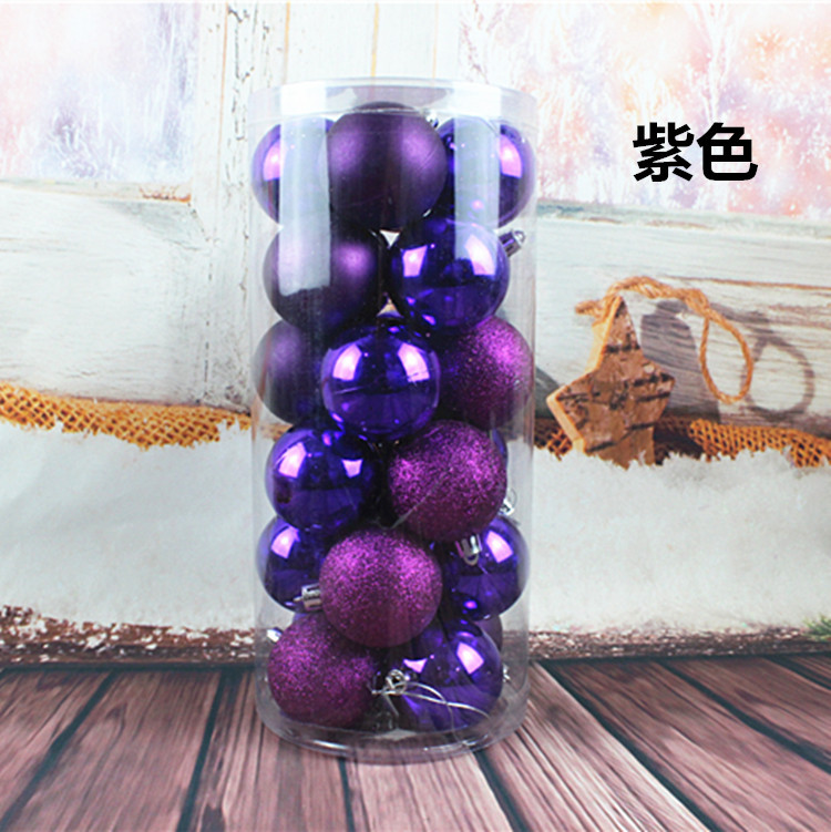 Christmas Ball 24 4cm6cm8cm Bucket Colored Ball Plastic Bright Electroplated Ball Christmas Tree Pendant Wholesale