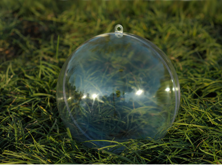 The Large size field decoration acrylic hollow ball pendant transparent crystal plastic Christmas ball customized