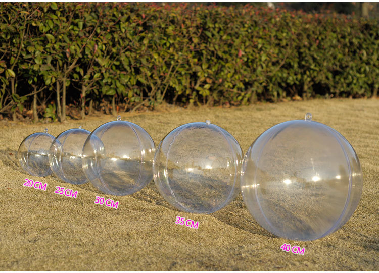 The Large size field decoration acrylic hollow ball pendant transparent crystal plastic Christmas ball customized