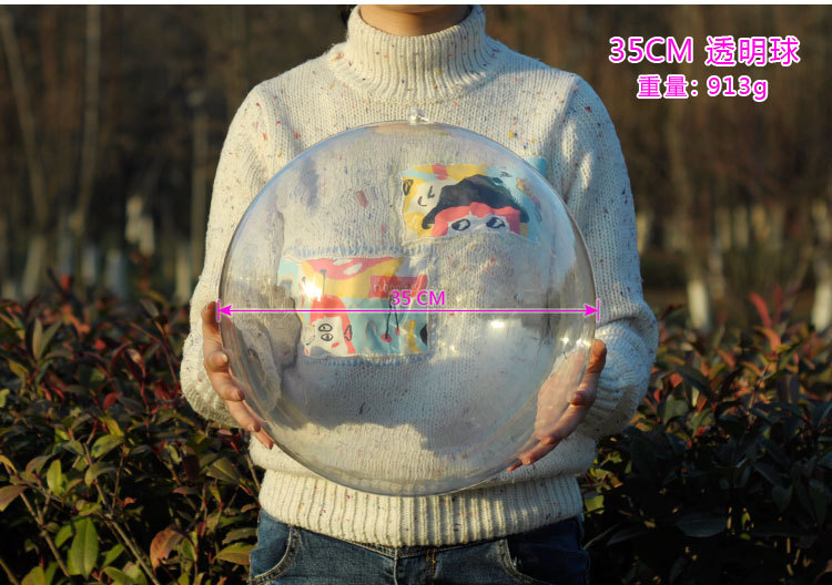 The Large size field decoration acrylic hollow ball pendant transparent crystal plastic Christmas ball customized