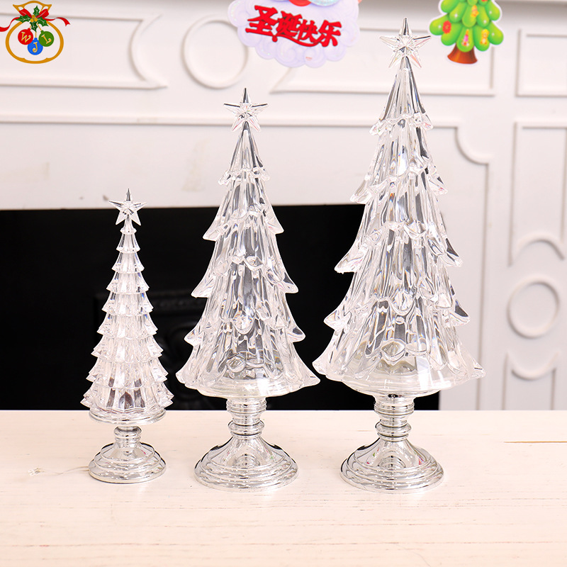 YE-719 Ice Slip Tree Novelty Creative Electronic Products Led Small Night Lamp Ambience Light Christmas Tree Bedside Lamp Book Light