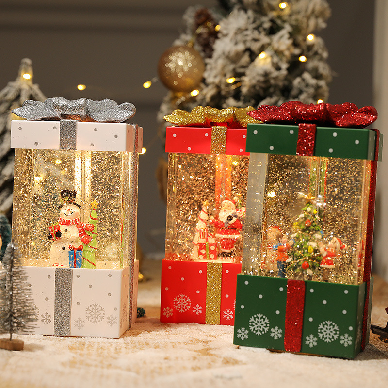 Christmas Gift Pack Santa Snowman Christmas Tree Snowflake Snow Music Box Crystal Ball Music Box Gift