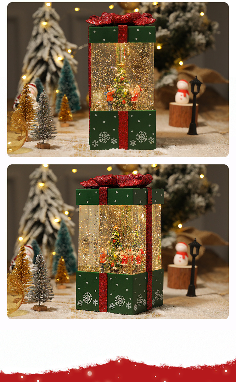 Christmas Gift Pack Santa Snowman Christmas Tree Snowflake Snow Music Box Crystal Ball Music Box Gift
