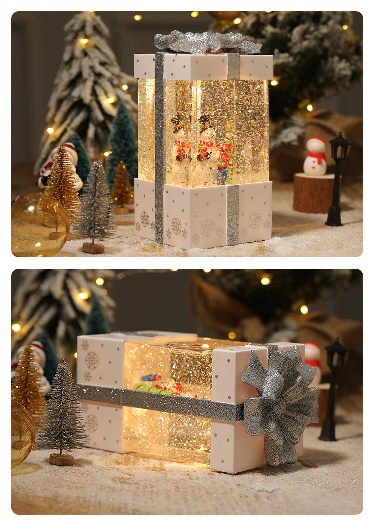 Christmas Gift Pack Santa Snowman Christmas Tree Snowflake Snow Music Box Crystal Ball Music Box Gift