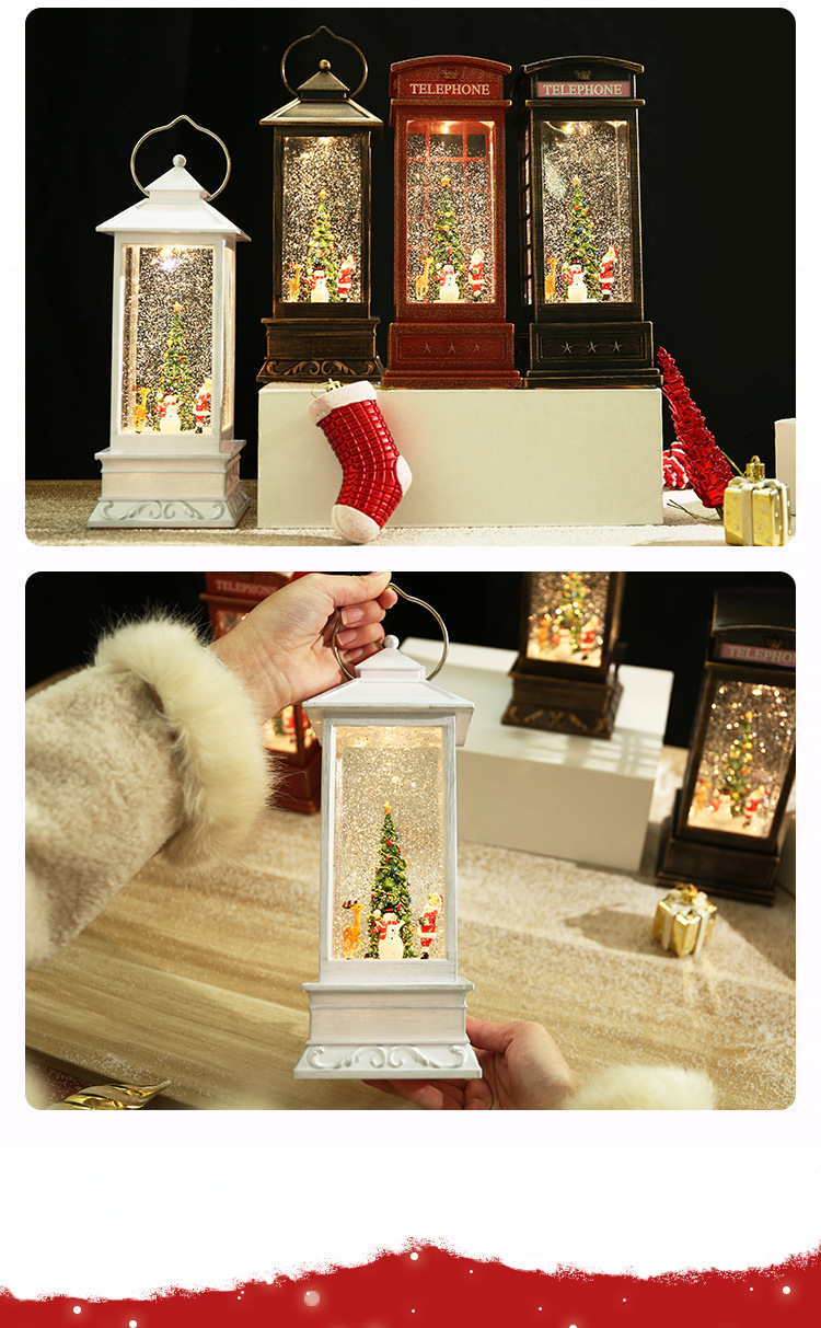 Christmas Spinning Creative Christmas Tree Music Box Music Box Birthday Gift Gift Crystal Ball Floating Snowflake Glowing