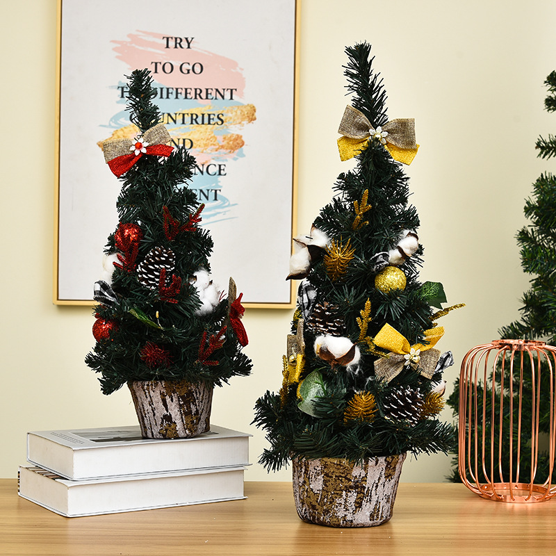 Christmas Pine Cone Linen Small Tree Decorations Desktop Christmas Tree Ornaments Mini Decorative Tree Christmas Tree Christmas Gift