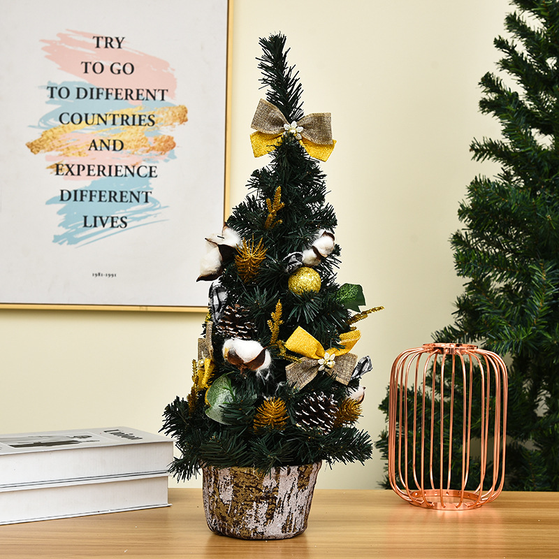 Christmas Pine Cone Linen Small Tree Decorations Desktop Christmas Tree Ornaments Mini Decorative Tree Christmas Tree Christmas Gift