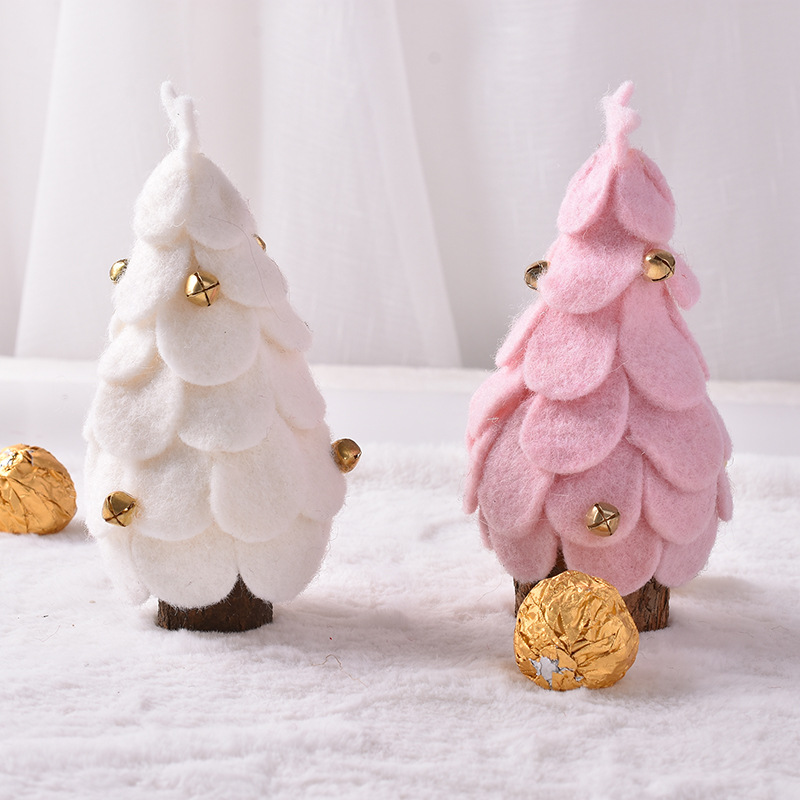 Creative Mini Fabric Small Christmas Tree Wool Felt Pieces Christmas Tree Home Office Desktop Layout Ornament Decoration