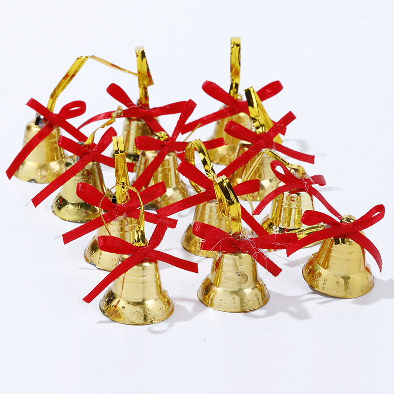 Christmas Decorations Christmas Tree Pendant Bell Gold, Small Size 12 Pack Christmas Product Decorations Christmas Tree