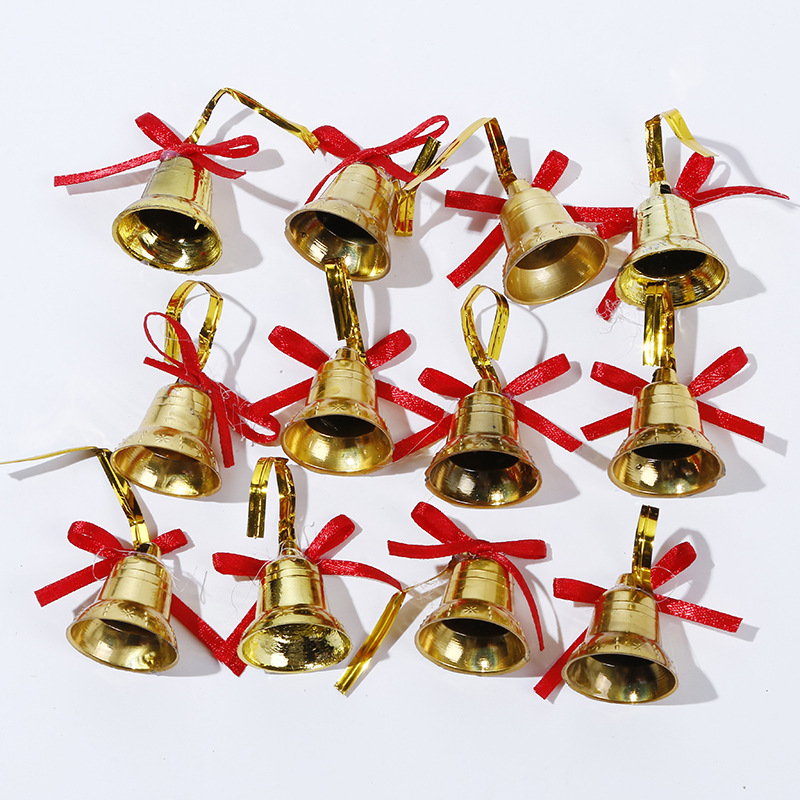 Christmas Decorations Christmas Tree Pendant Bell Gold, Small Size 12 Pack Christmas Product Decorations Christmas Tree